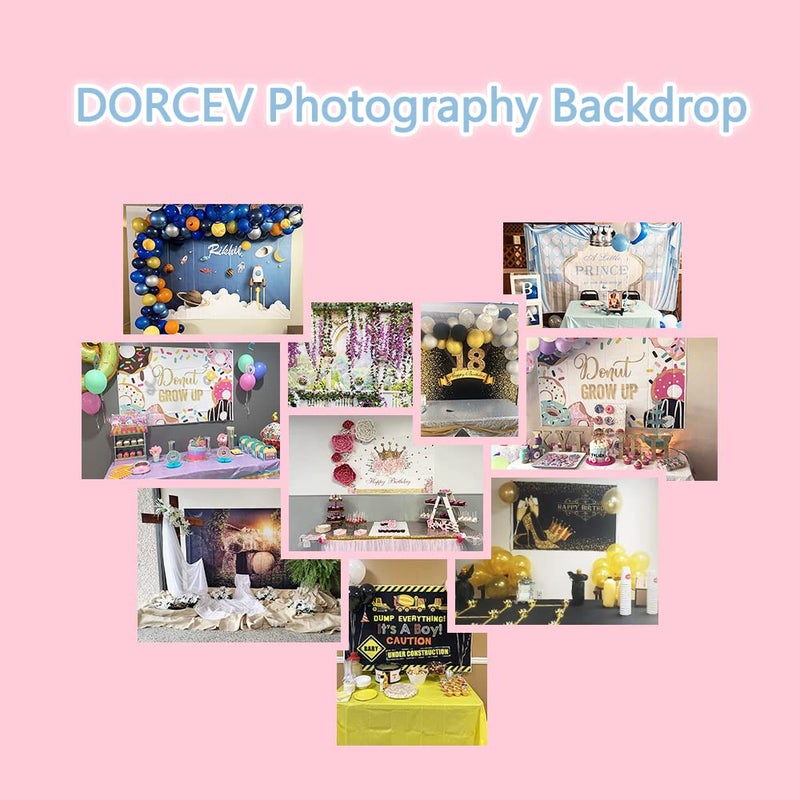 DORCEV 8x6ft Candy World Photography Backdrop for Kids Birthday Party Baby Shower Background Sweet Pink Wall Lollipop Candy Doughnut Bckground Kids Portrait Photos - Image 4